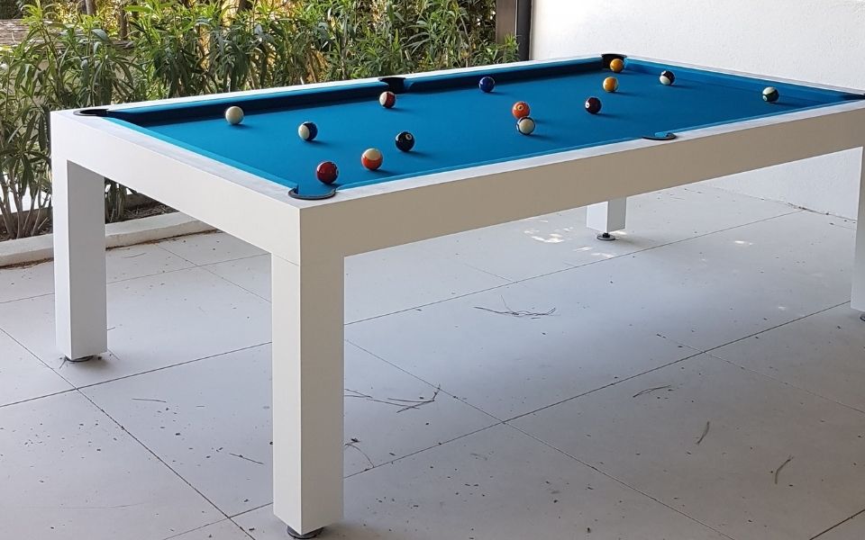 Außen Billardtisch weiß Pearl Kerrock Billards Toulet