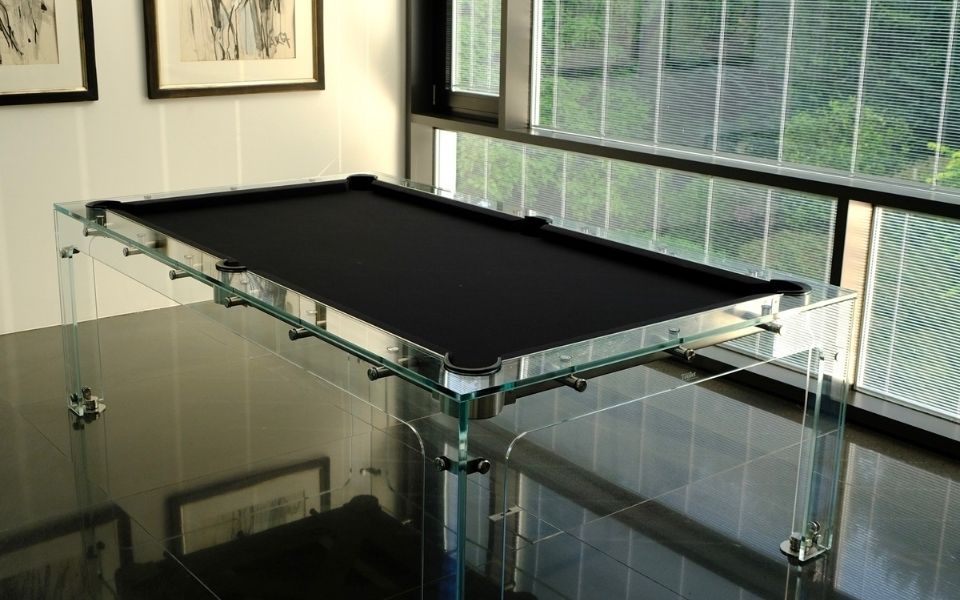Luxus-Billardtisch aus Glas Carat Light Billards Toulet