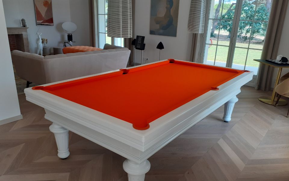 weißer Billardtisch orangefarbener Teppich - klassisch - Empereur - Billards Toulet
