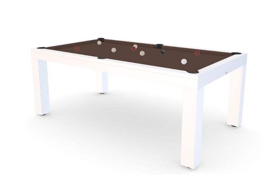 witte biljarttafel bruine laken vrijetijd pearly toulet